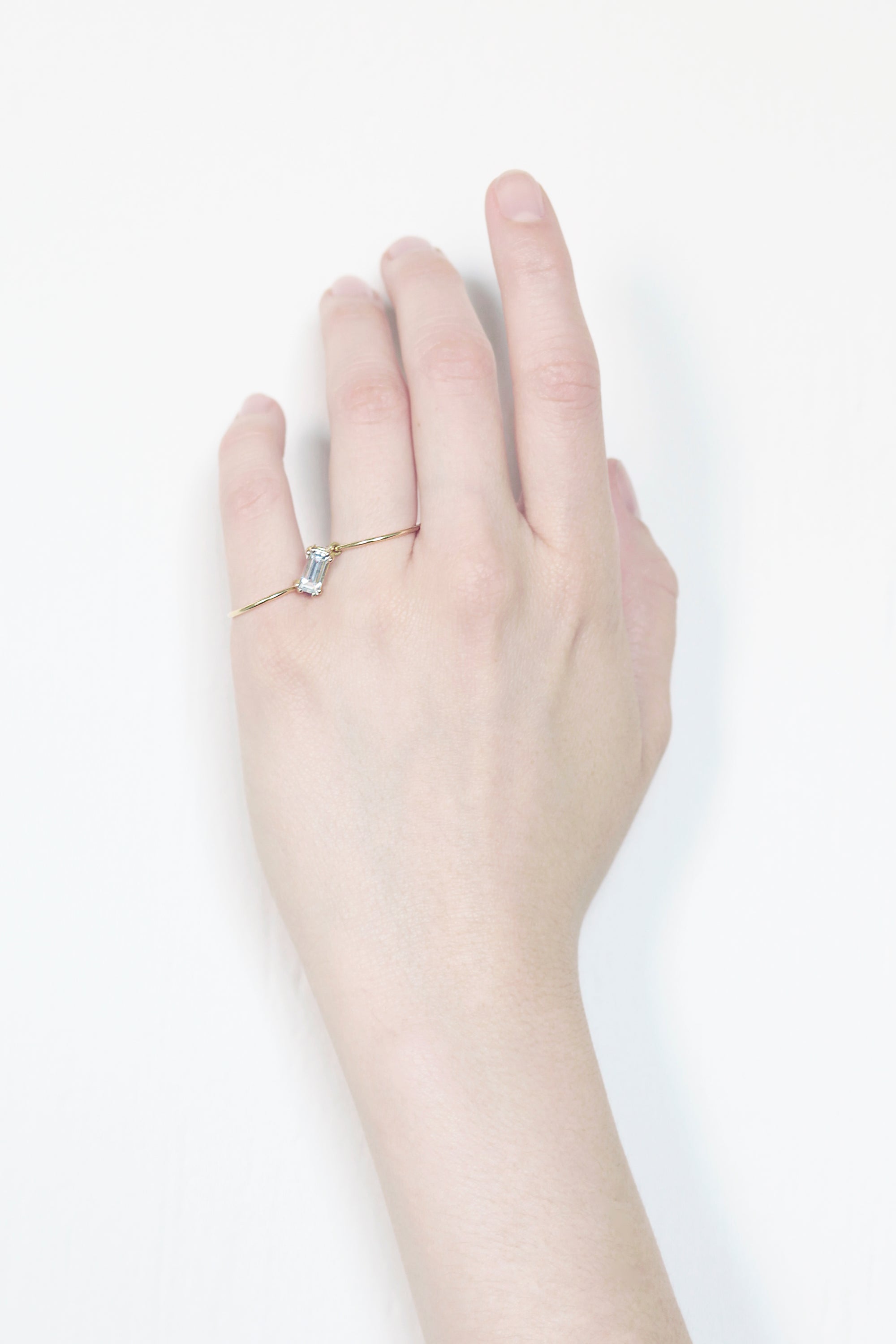 RECTANGLE DOUBLE SLIDE RING / Blue Topaz