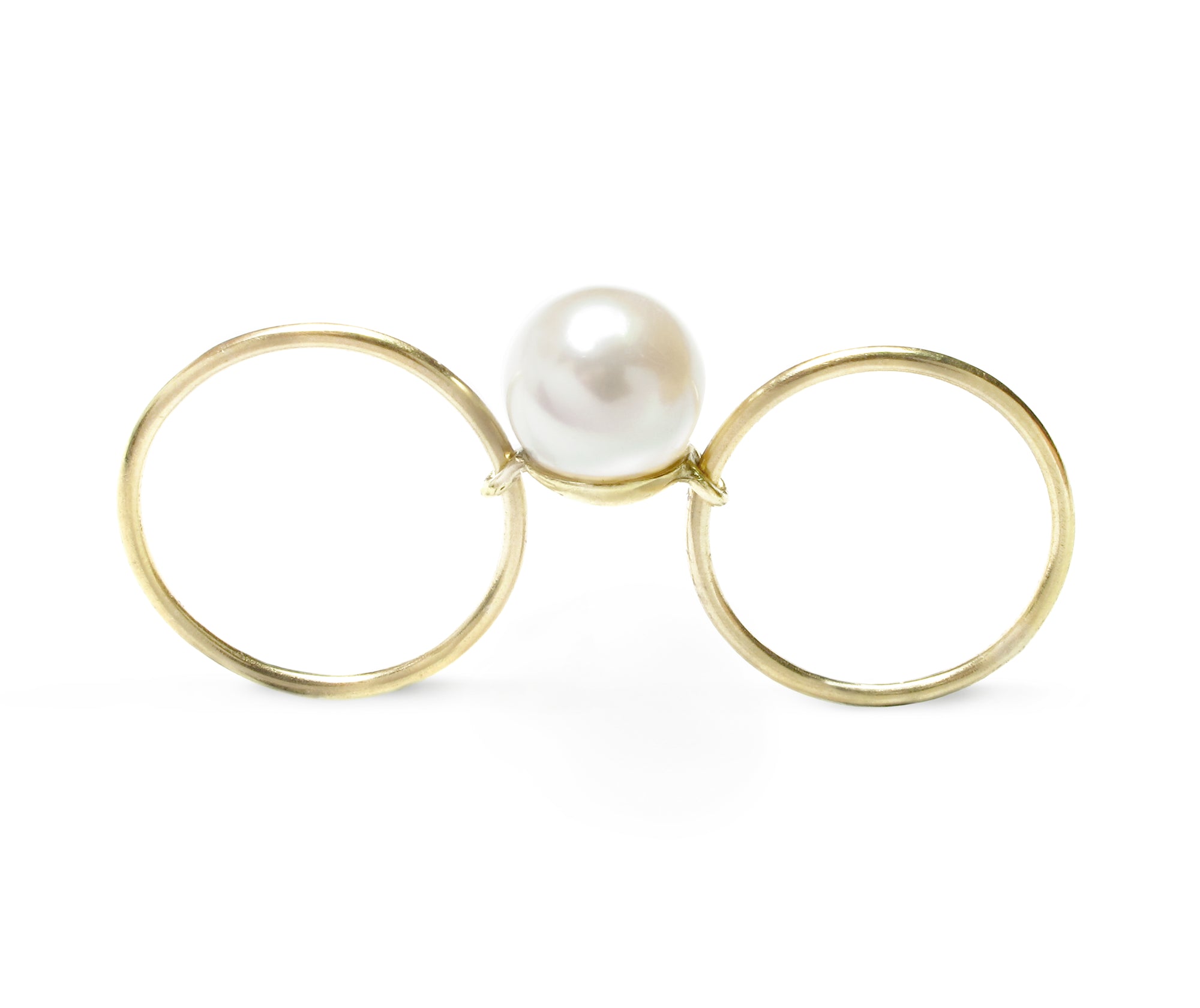 BALL DOUBLE SLIDE RING / White Pearl