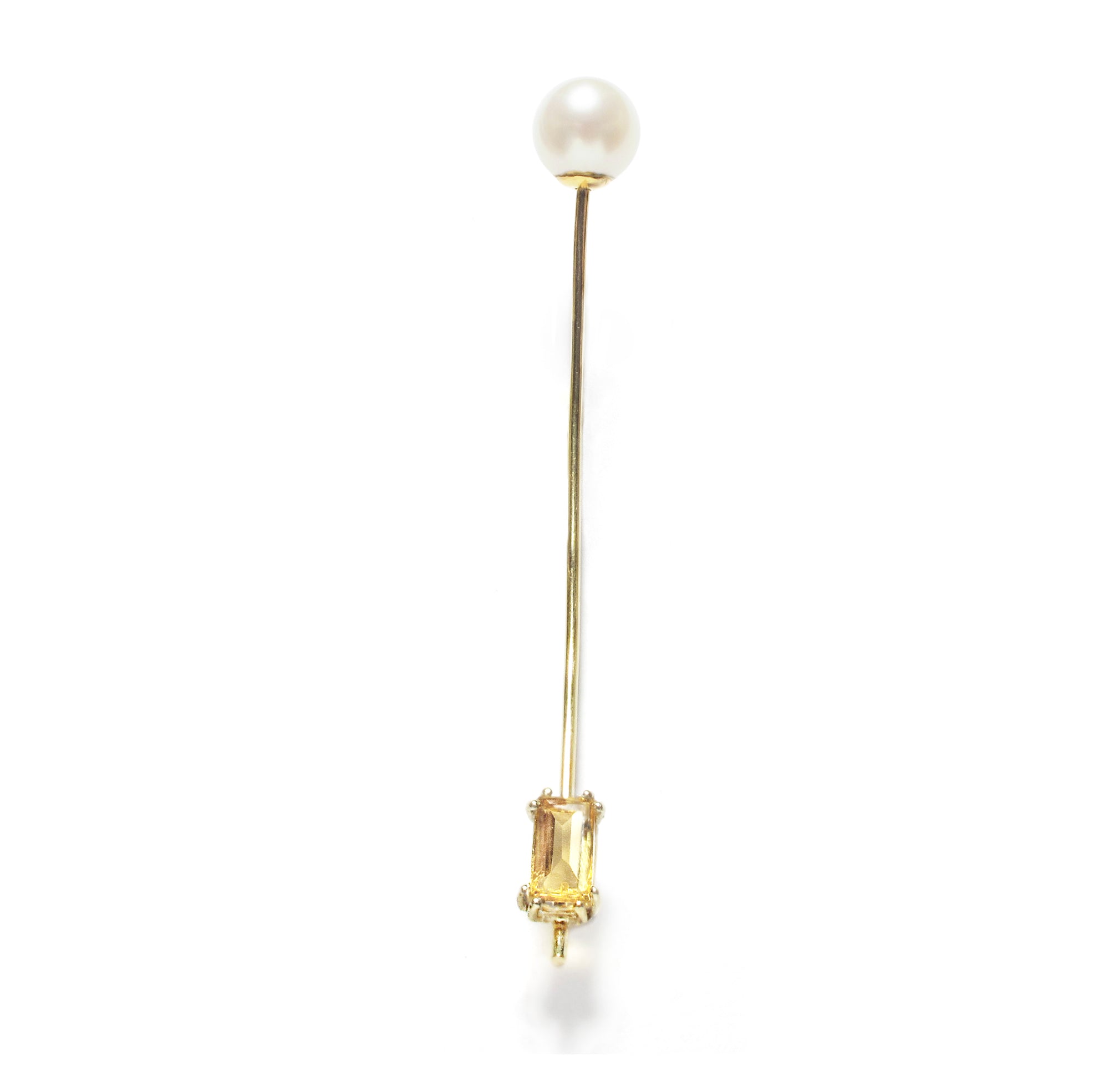RECTANGLE BALANCE EARRING / Citrine