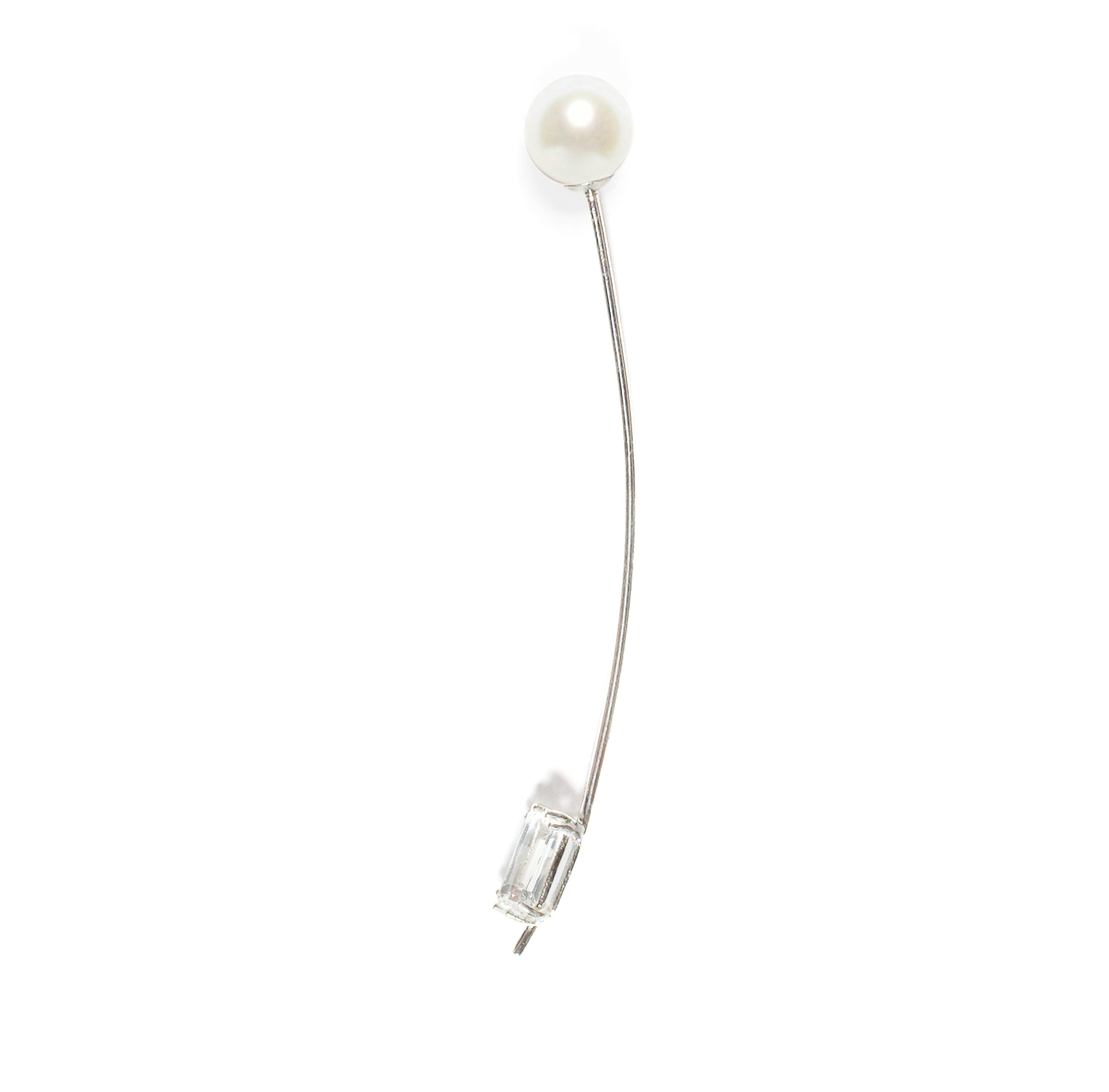 RECTANGLE BALANCE EARRING / White Topaz