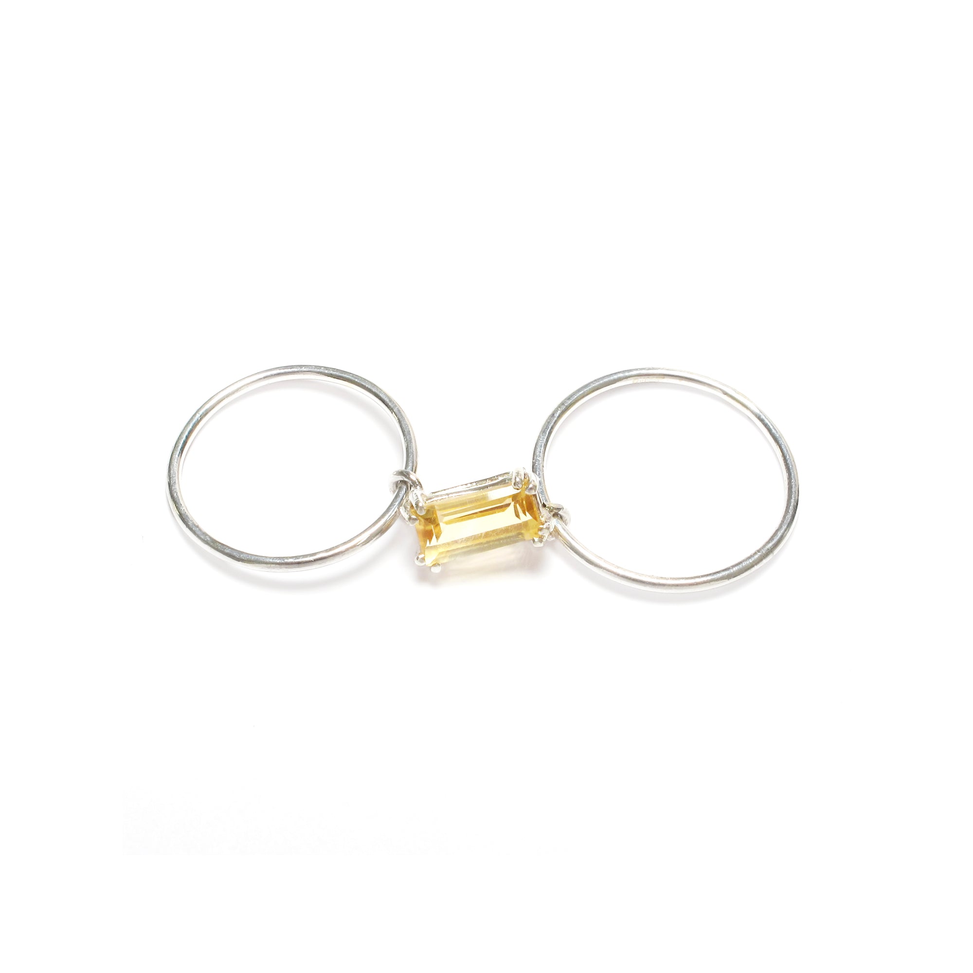 RECTANGLE DOUBLE SLIDE RING / Citrine