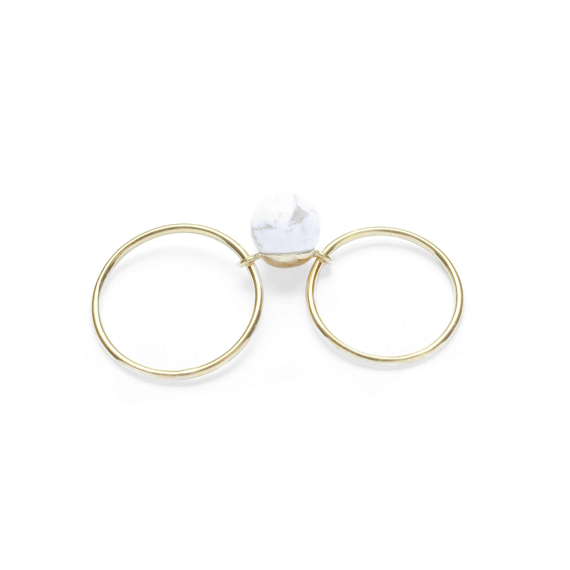 BALL DOUBLE SLIDE RING / Howlite