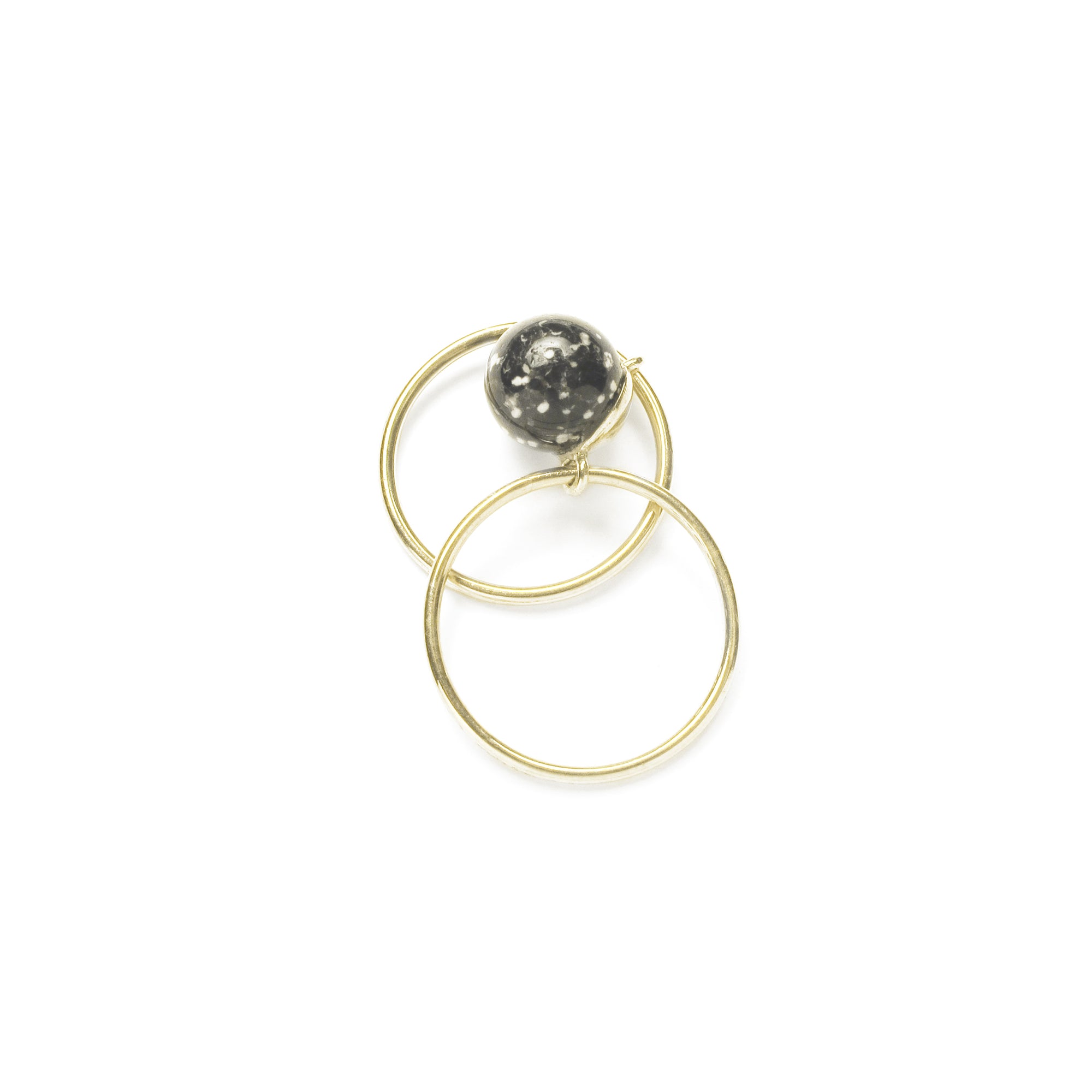 BALL DOUBLE SLIDE RING / Leopard Jasper