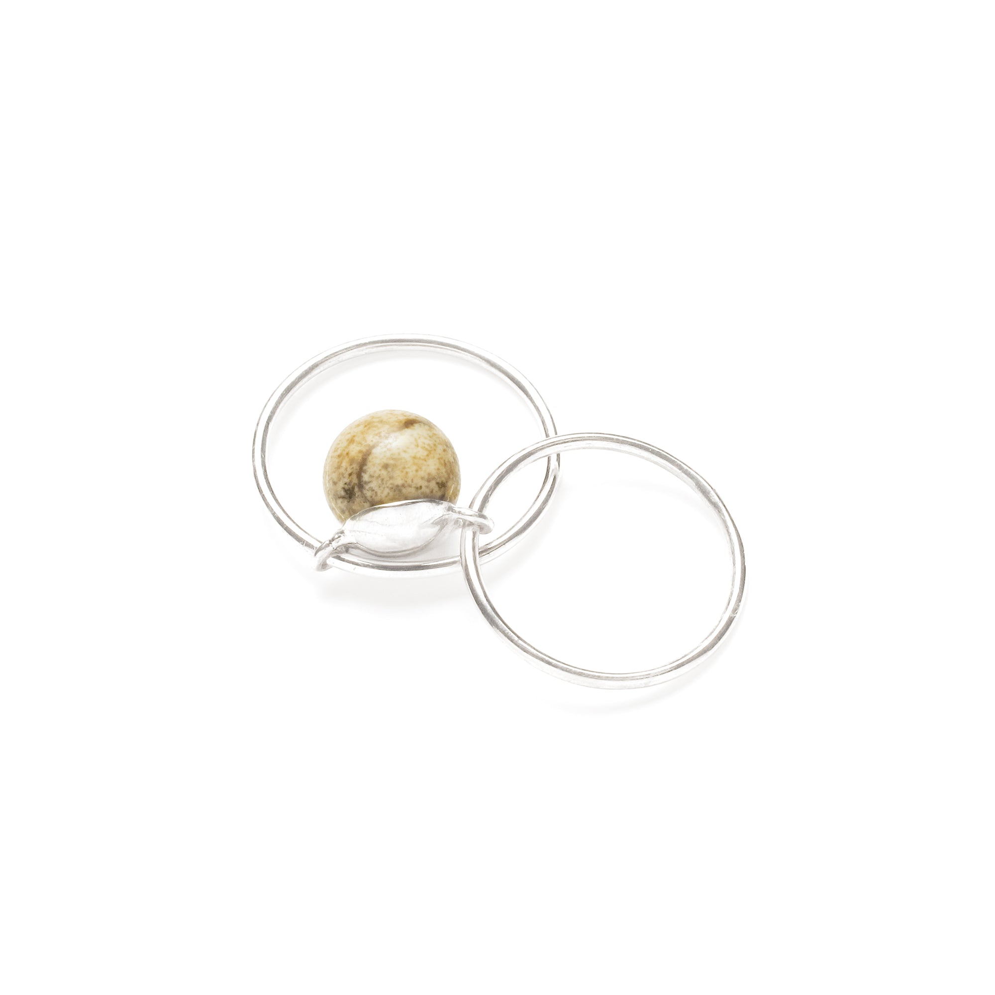 BALL DOUBLE SLIDE RING / Landscape Jasper