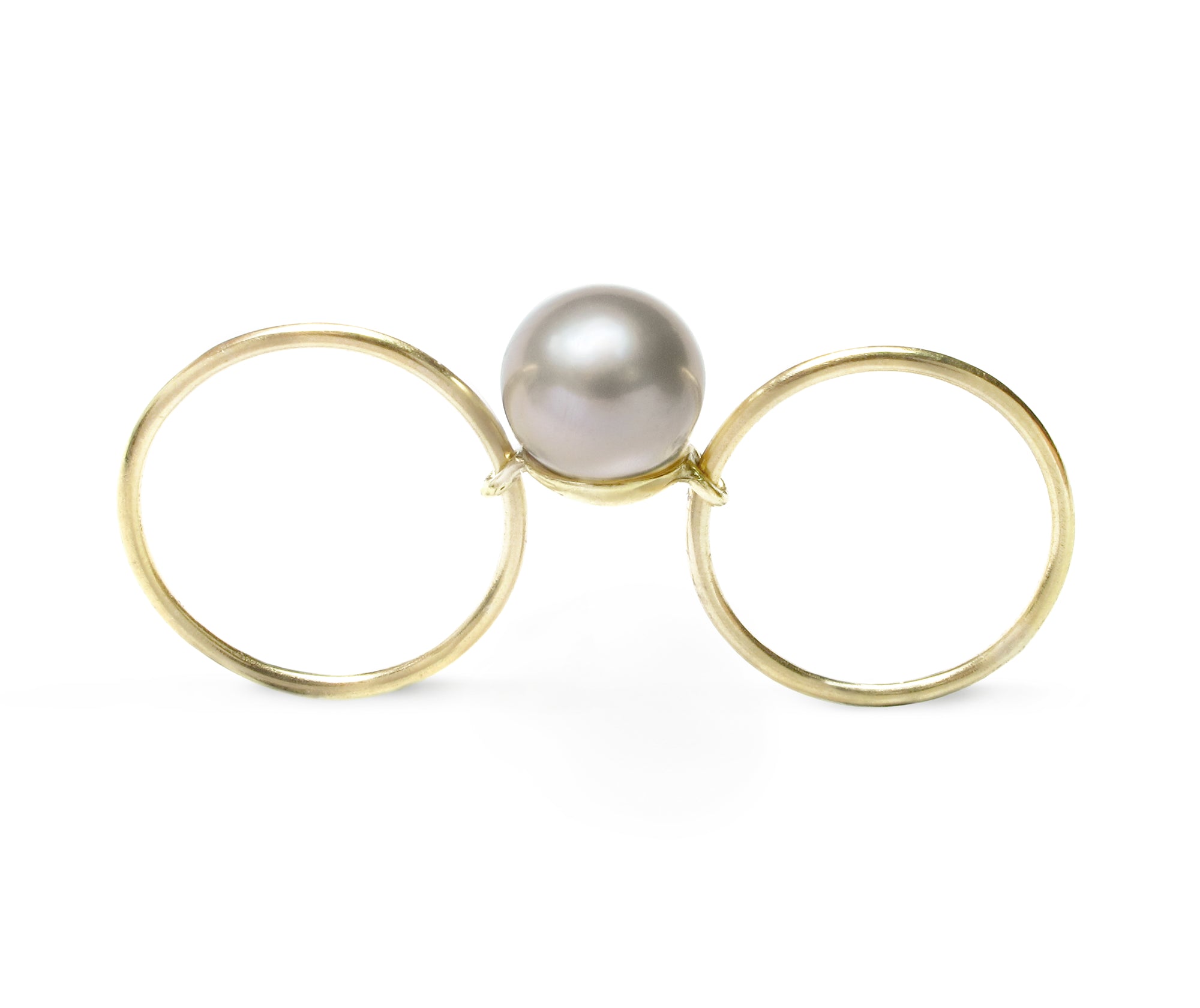 BALL DOUBLE SLIDE RING / Grey Pearl