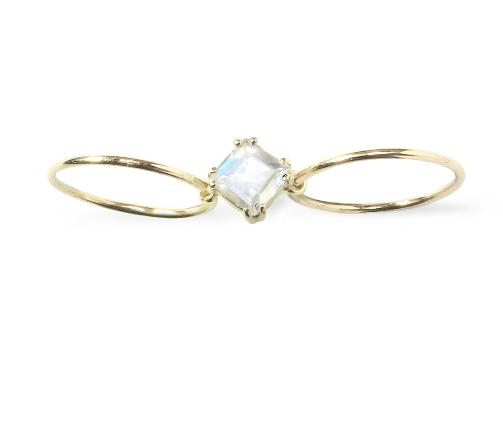 SQUARE DOUBLE SLIDE RING / Moonstone