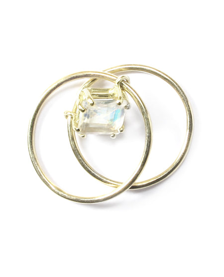 SQUARE DOUBLE SLIDE RING / Moonstone