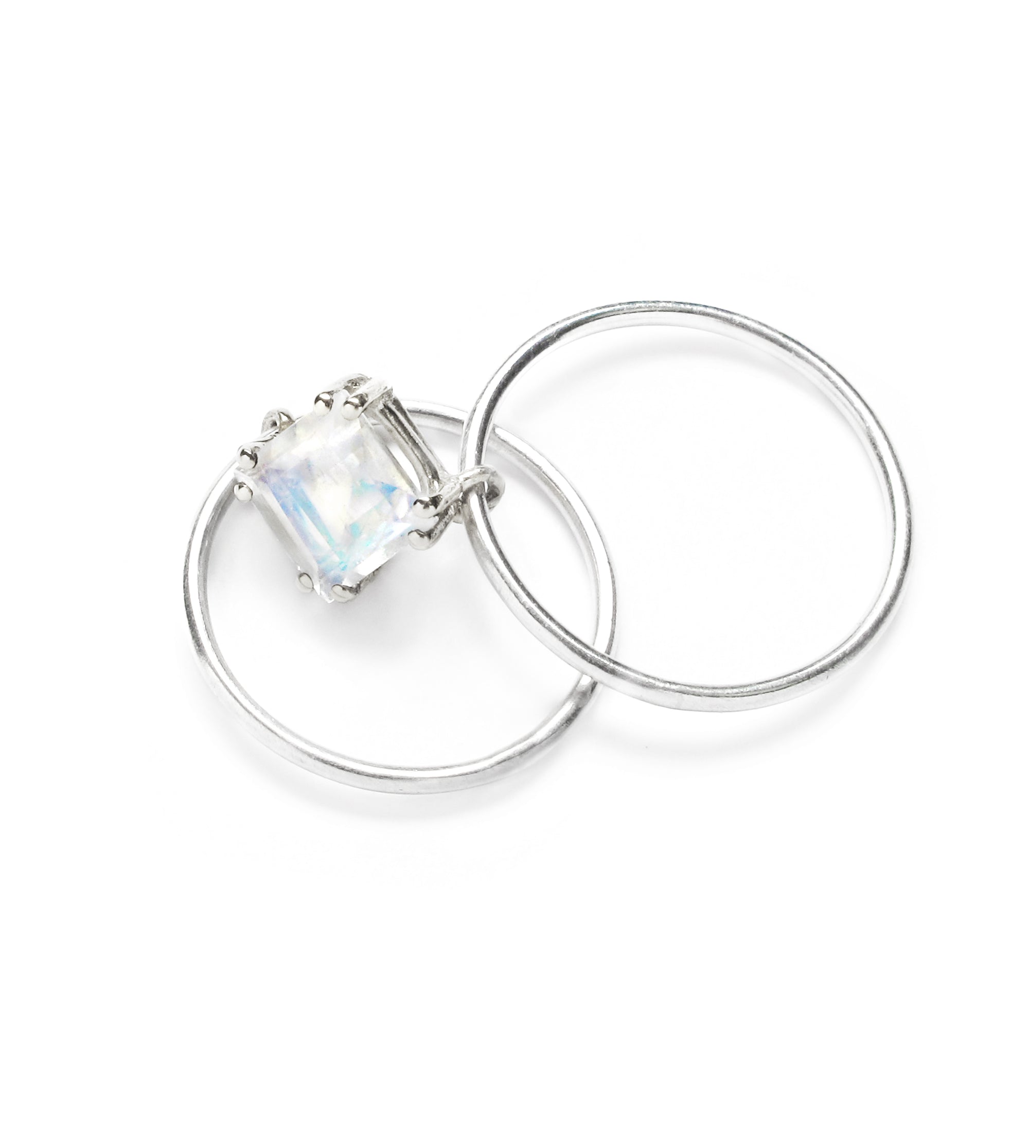 SQUARE DOUBLE SLIDE RING / Moonstone