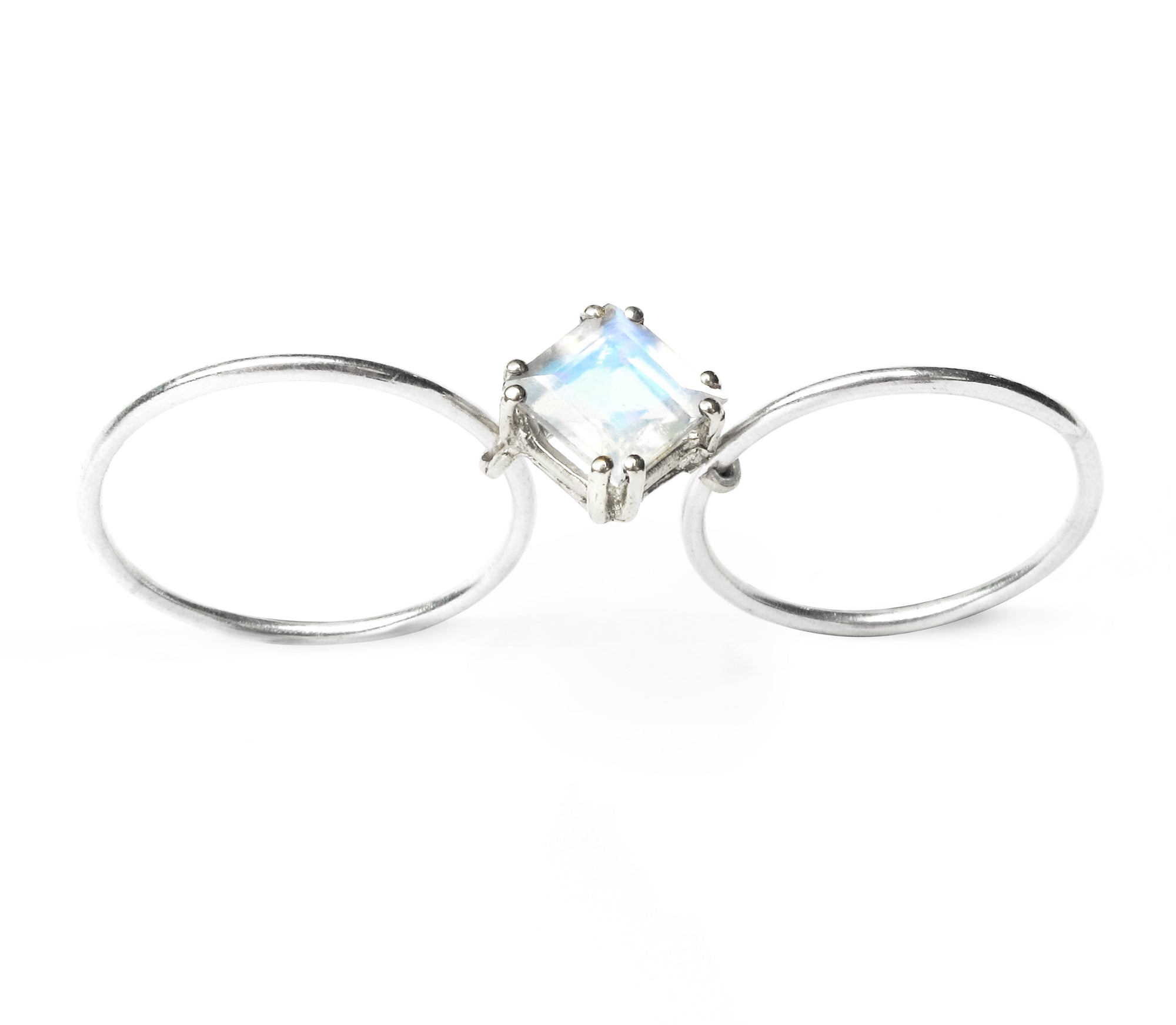 SQUARE DOUBLE SLIDE RING / Moonstone